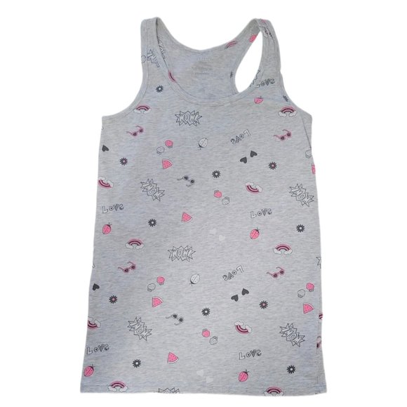 ❤2/$12❤ Girls Tank Top Bundle (fitted pink tie dye & grey/pink) - EUC - Picture 4 of 4